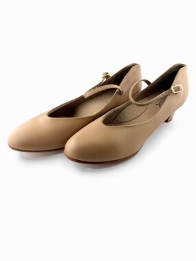 NEW IN BOX Capezio Jr. Footlight 550 Character Shoes Caramel Tan 1.5" Heel Sz 11